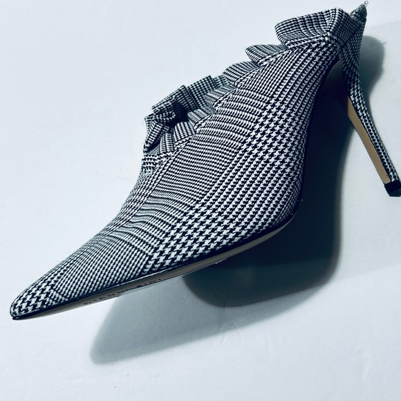 GIANNI BINI Spiked Heeled Stilettos - Houndstooth Mules 7M New! - Picture 6 of 13